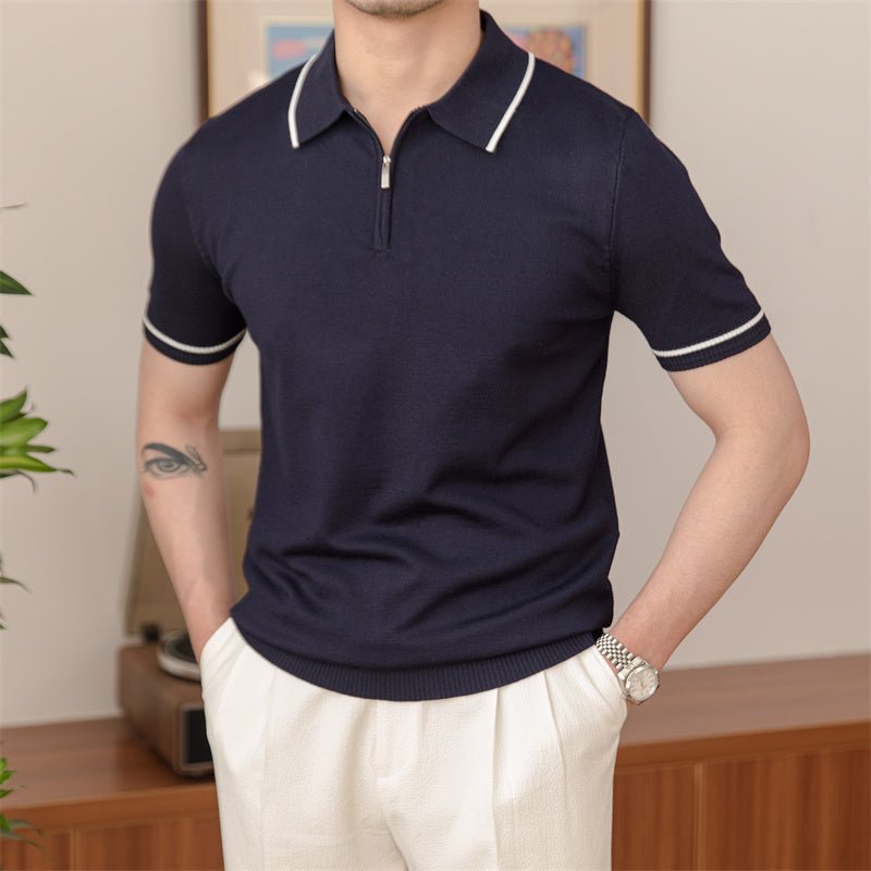 KNITTED QUARTER ZIP GOLF POLO
