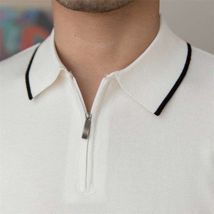 KNITTED QUARTER ZIP GOLF POLO