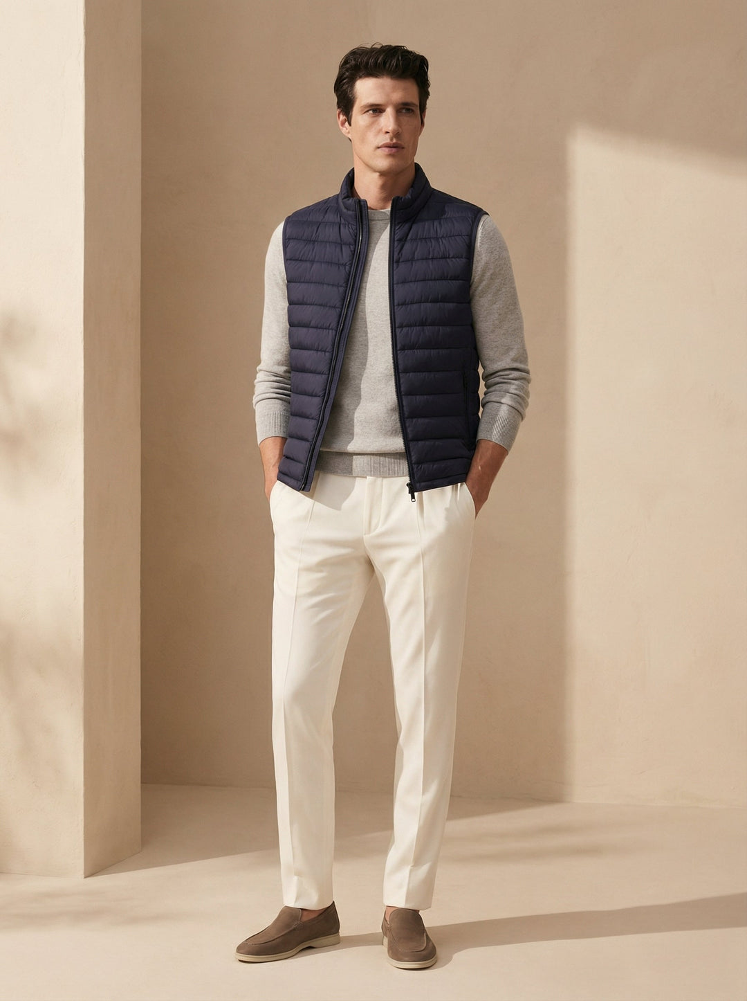 Quiet Luxury Sleeveless Zip-Up Vest