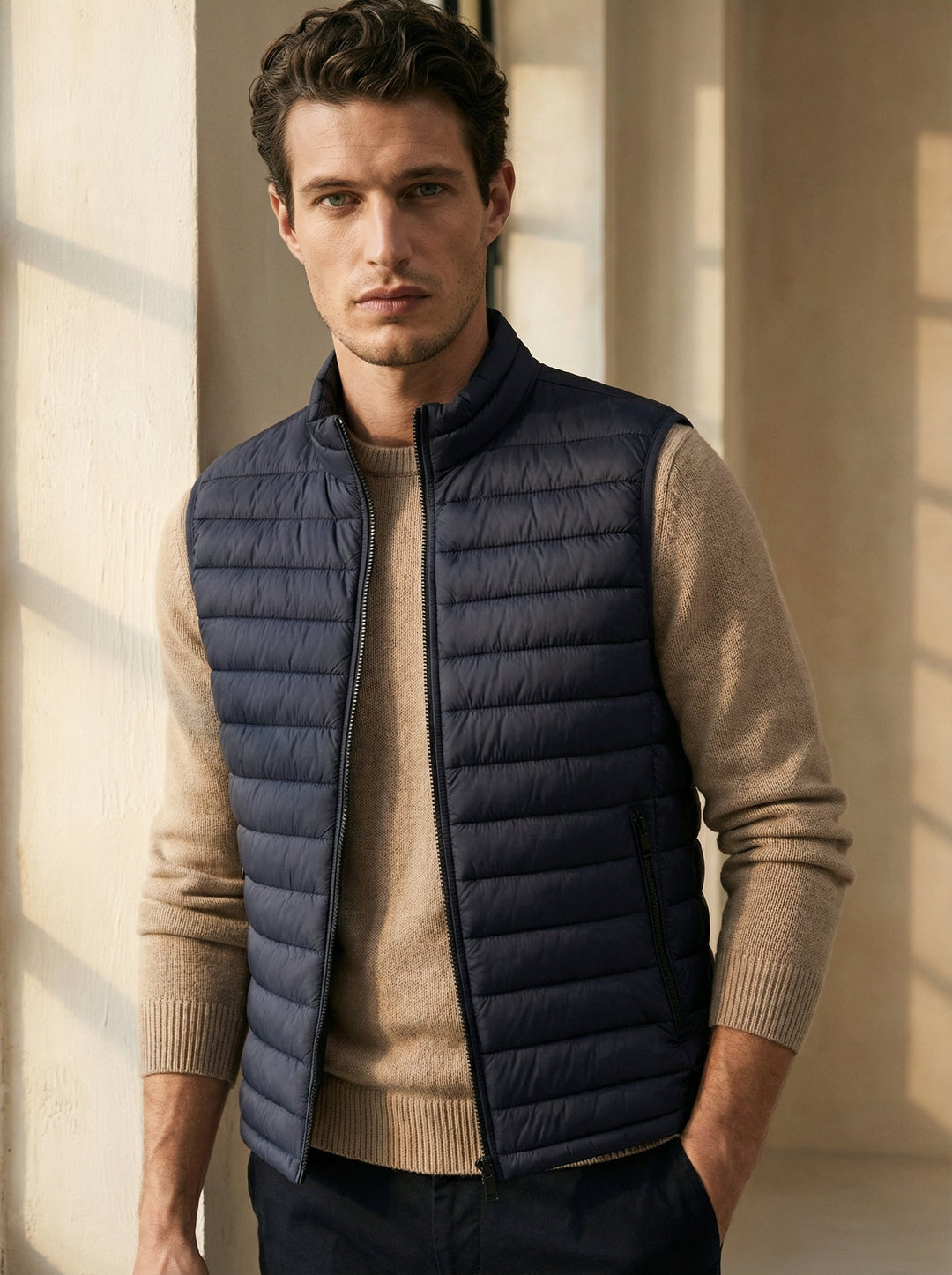 Quiet Luxury Sleeveless Zip-Up Vest