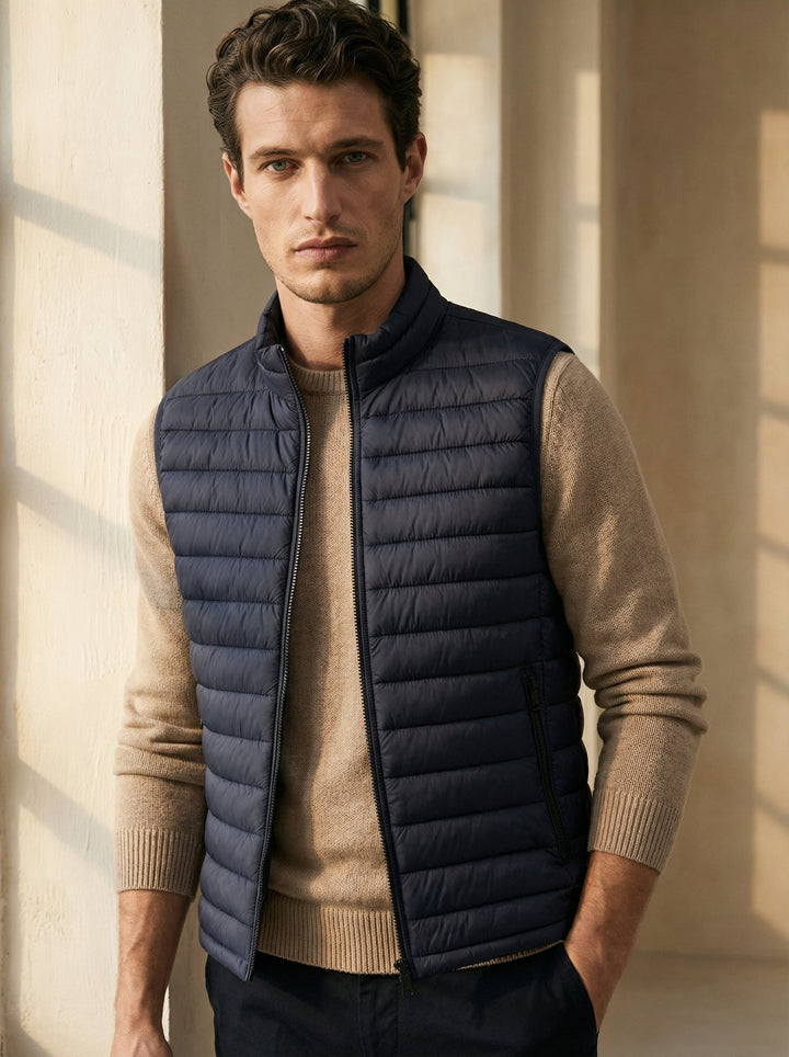 Quiet Luxury Sleeveless Zip-Up Vest