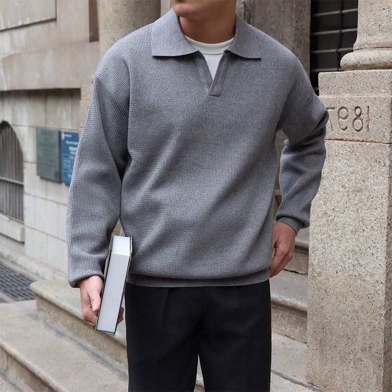 LONG SLEEVE BUTTONLESS V-NECK POLO