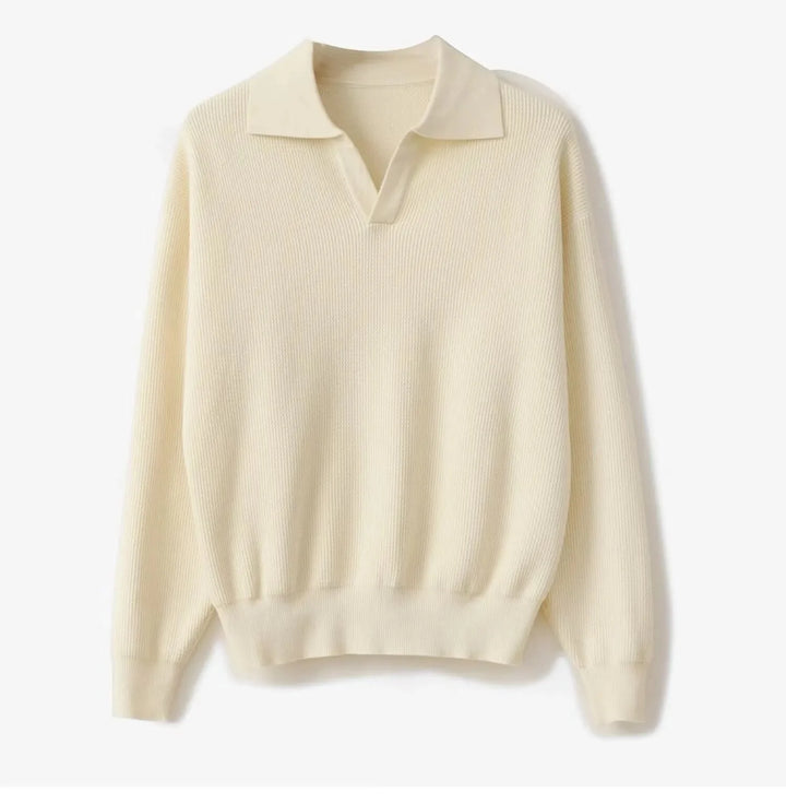 LONG SLEEVE BUTTONLESS V-NECK POLO