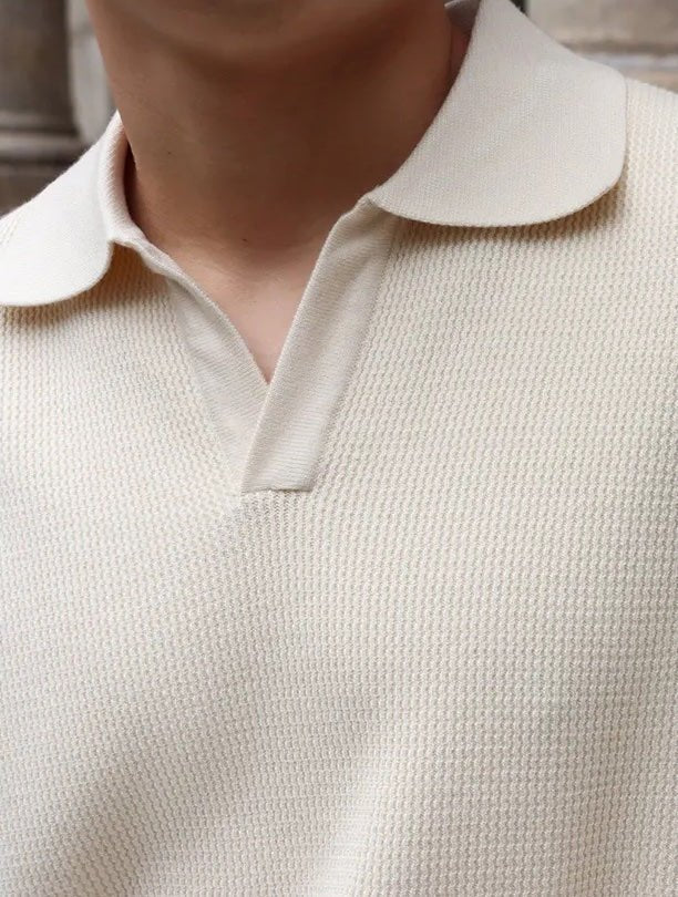 LONG SLEEVE BUTTONLESS V-NECK POLO