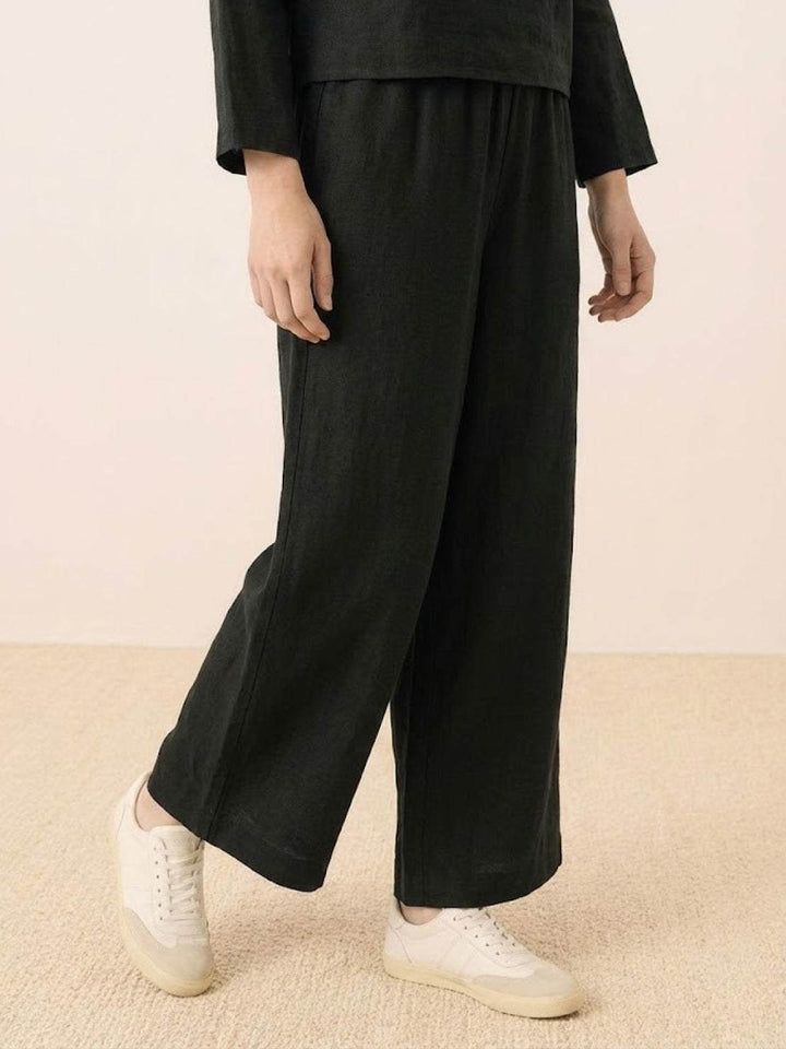 Loose Solid Color Two-Piece Set black image 4 
