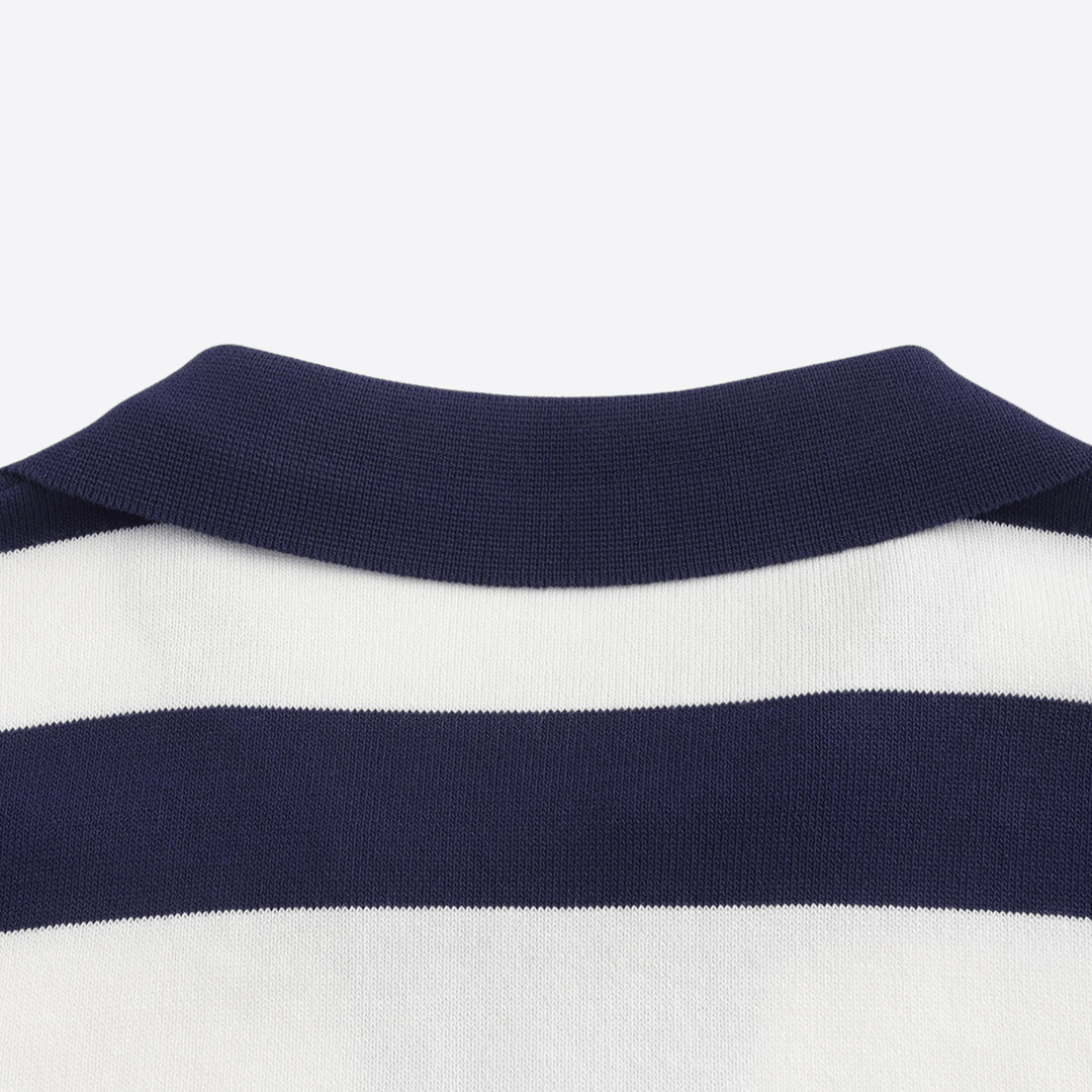 BRETON STRIPED OPEN-COLLAR POLO