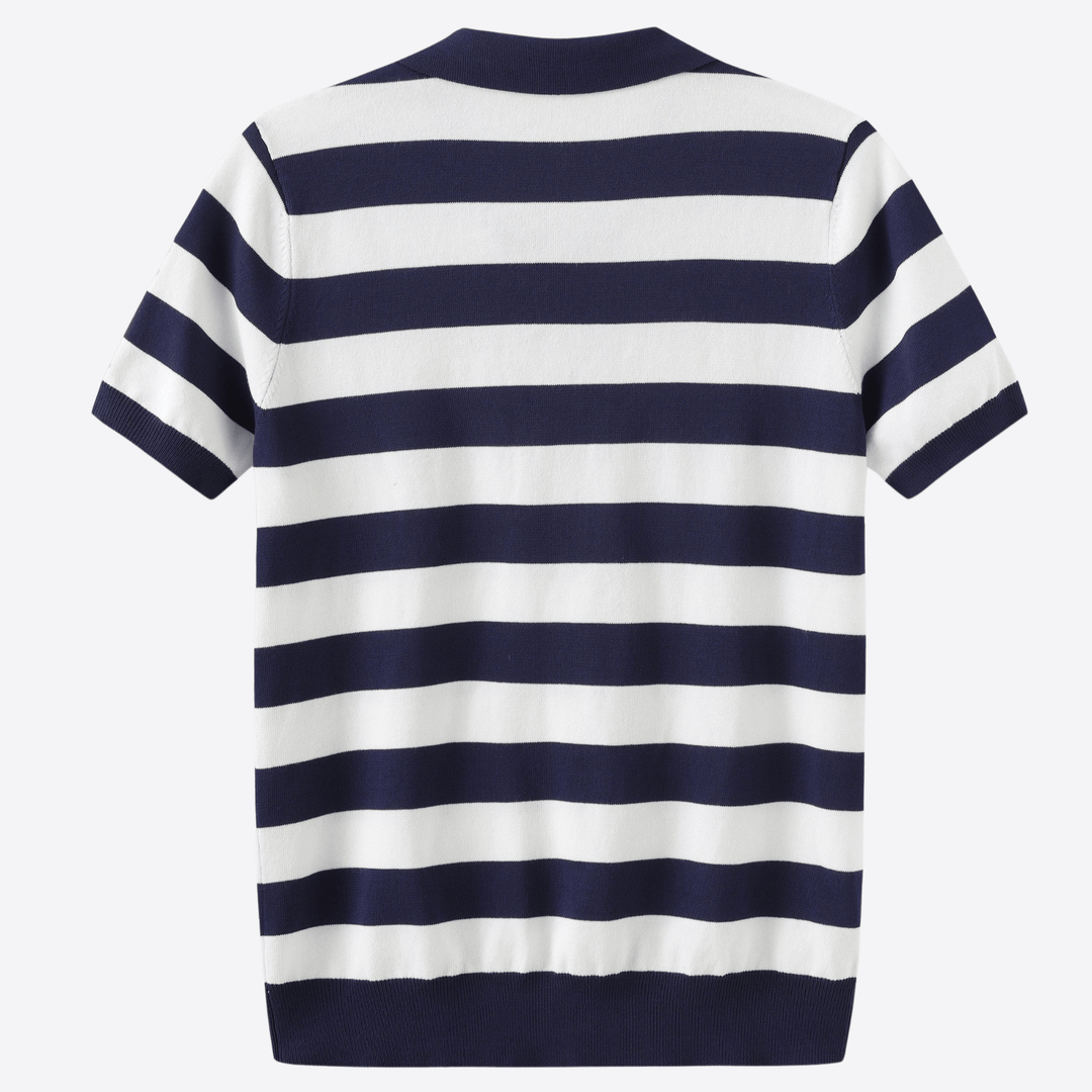 BRETON STRIPED OPEN-COLLAR POLO