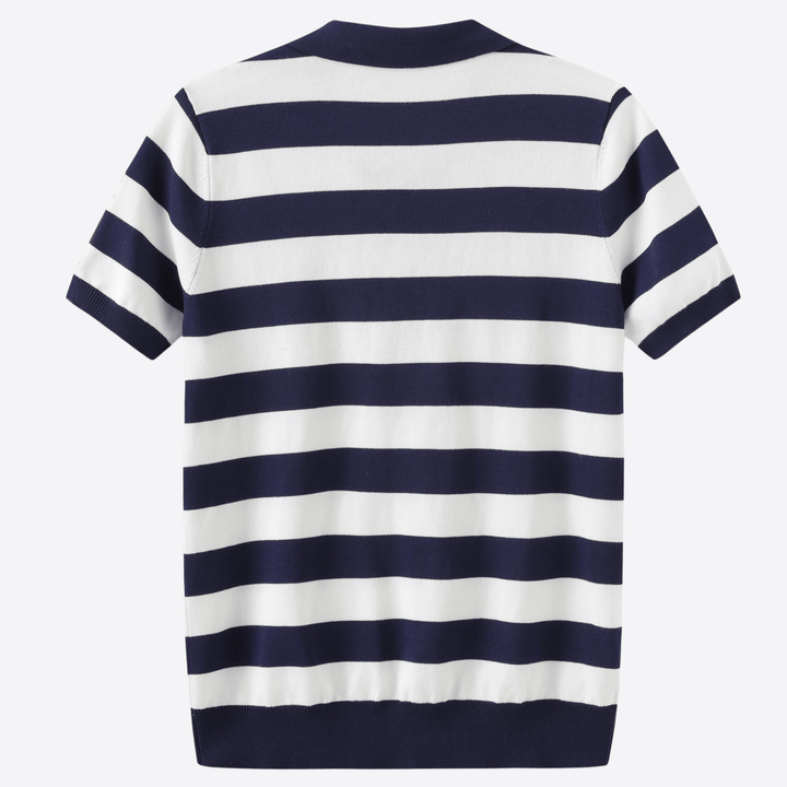 BRETON STRIPED OPEN-COLLAR POLO