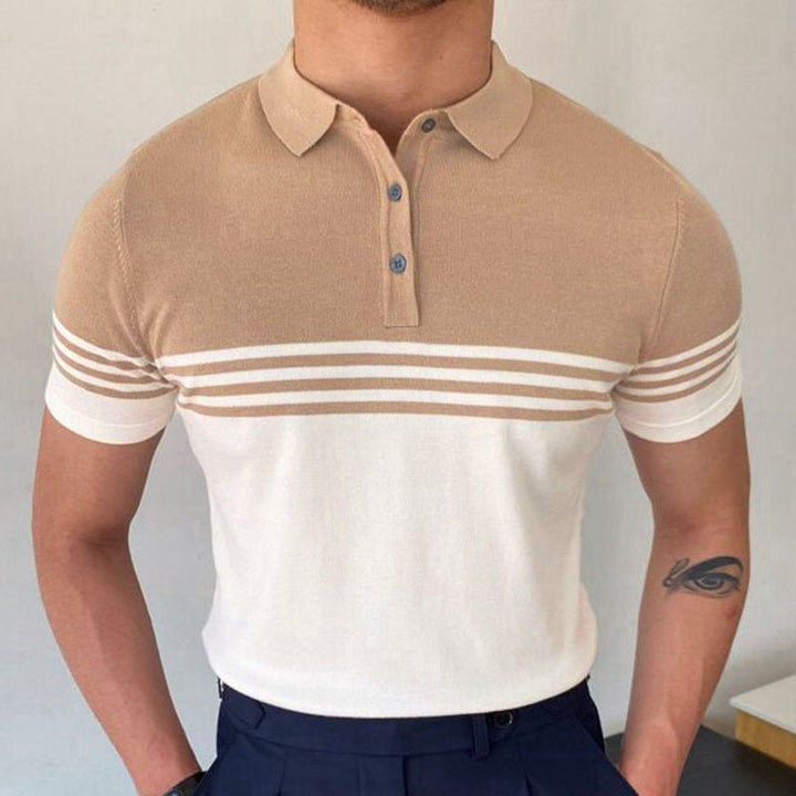 HORIZONTAL STRIPE PANEL POLO