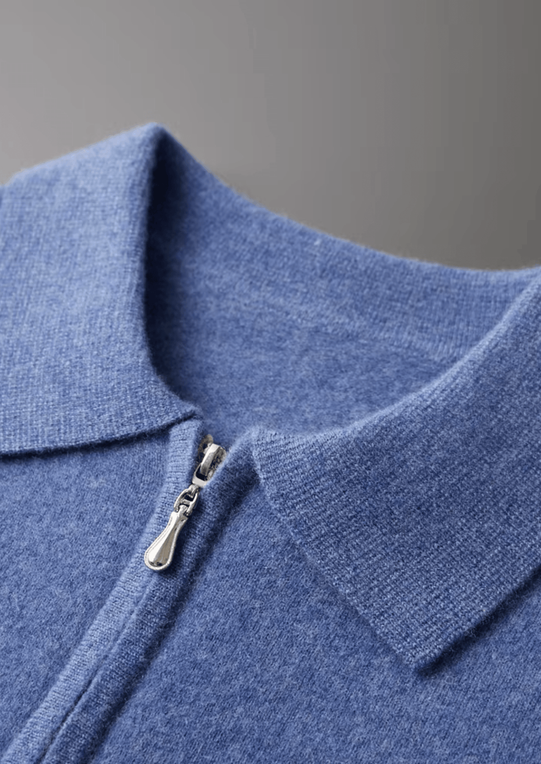 MERINO WOOL HALF-ZIP POLO SWEATER