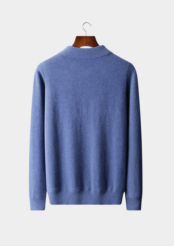 MERINO WOOL HALF-ZIP POLO SWEATER