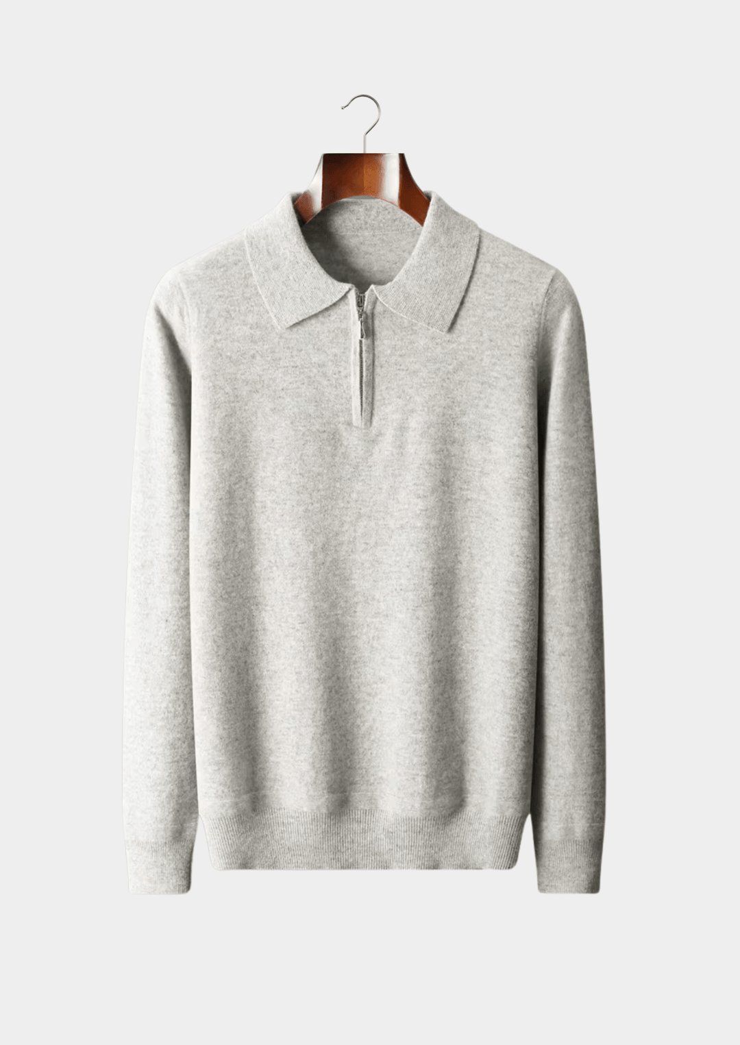 MERINO WOOL HALF-ZIP POLO SWEATER