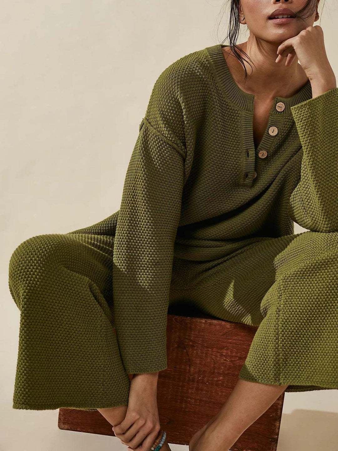 Multi-Weather Comfort: Two-Piece Oversized Set army green image 3 