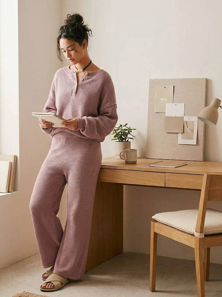 Multi-Weather Comfort: Two-Piece Oversized Set plum pink image 2 