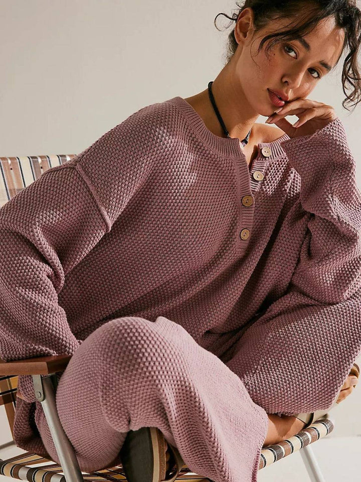 Multi-Weather Comfort: Two-Piece Oversized Set plum pink image 3 