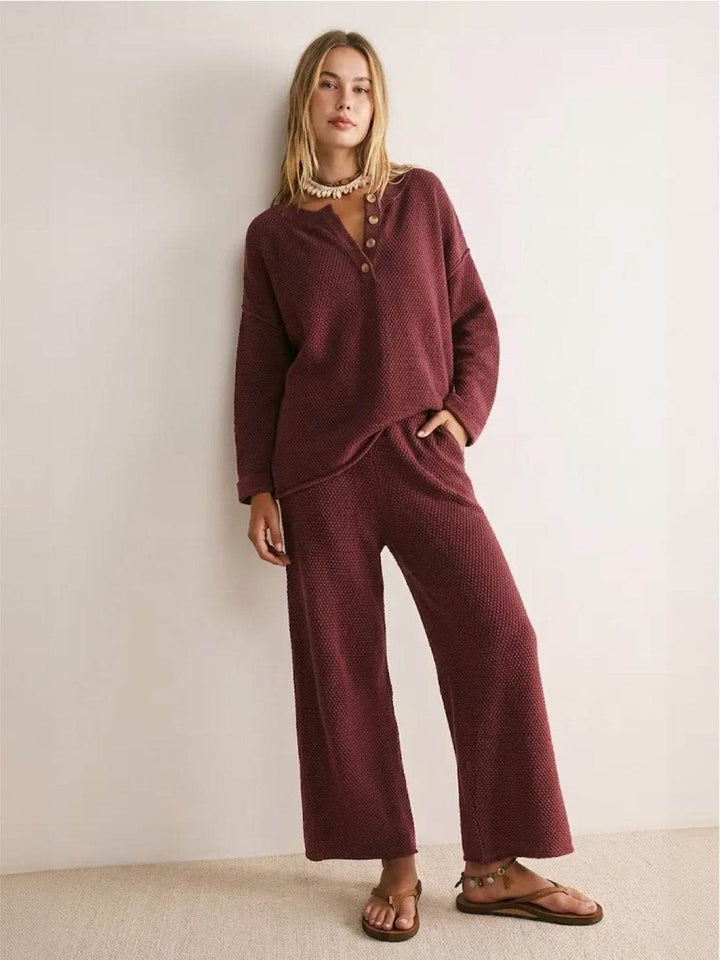 Multi-Weather Comfort: Two-Piece Oversized Set burgundy image 1 