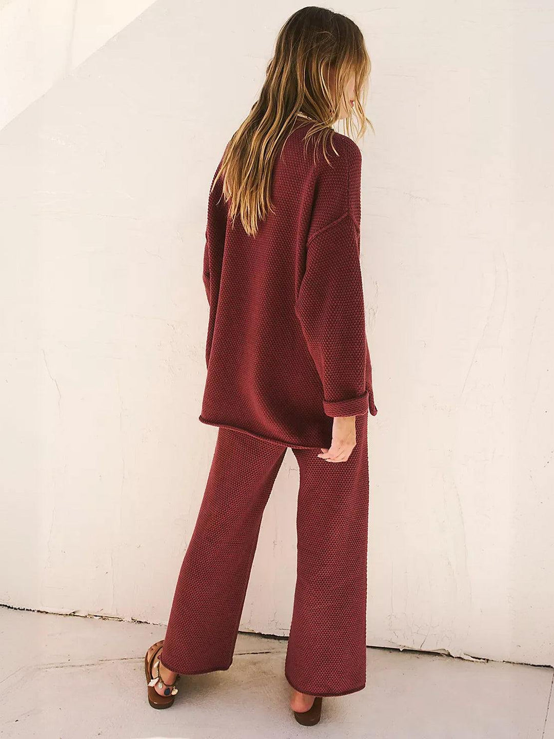 Multi-Weather Comfort: Two-Piece Oversized Set burgundy image 4 