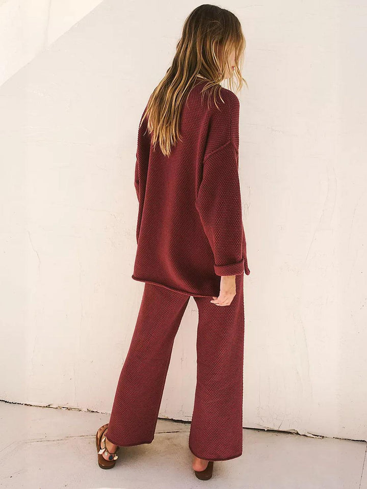 Multi-Weather Comfort: Two-Piece Oversized Set burgundy image 4 
