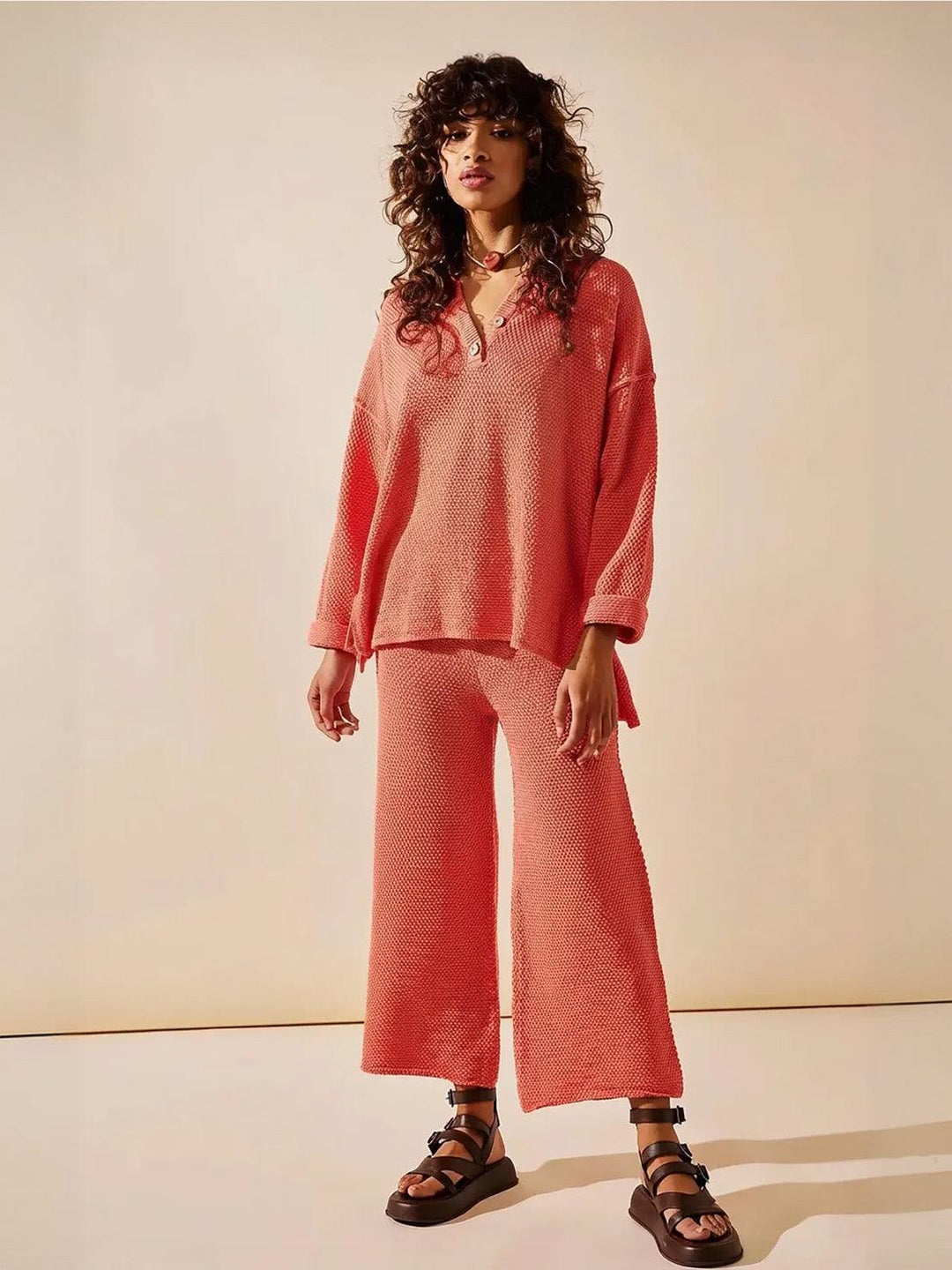 Multi-Weather Comfort: Two-Piece Oversized Set watermelon red image 1 