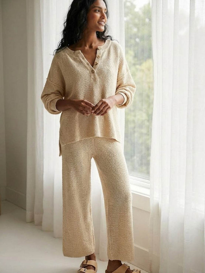 Multi-Weather Comfort: Two-Piece Oversized Set apricot image 2 