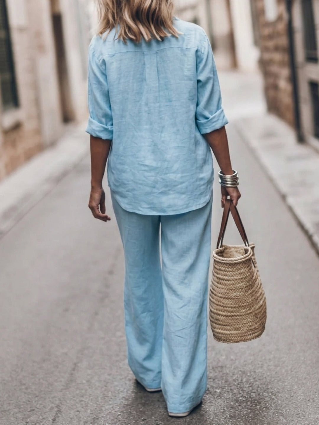 Pure Cotton Relaxed Set lightblue image 10 
