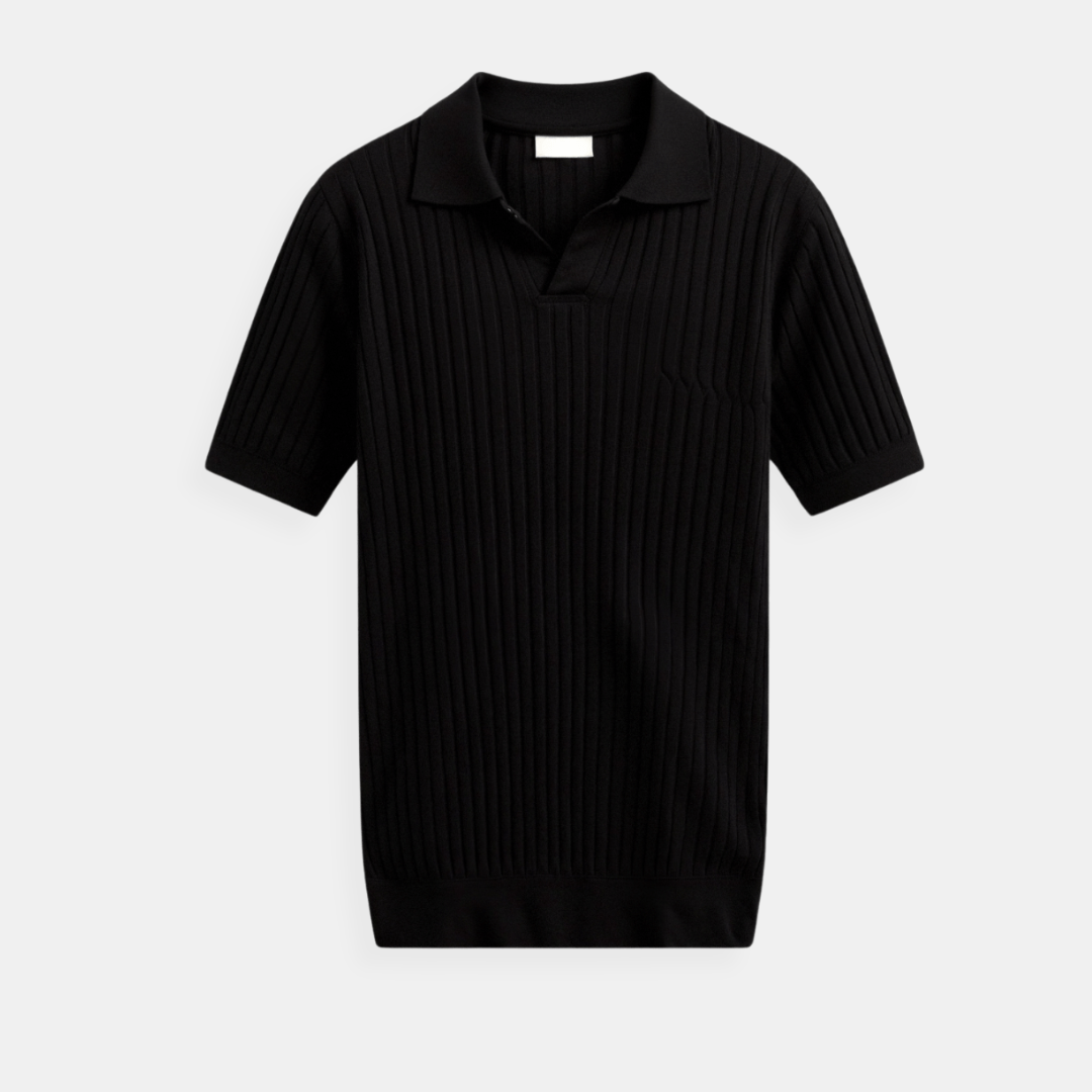 VERTICAL RIBBED SHORT-SLEEVE POLO