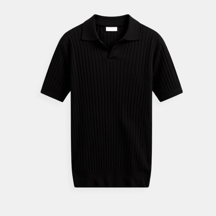 VERTICAL RIBBED SHORT-SLEEVE POLO