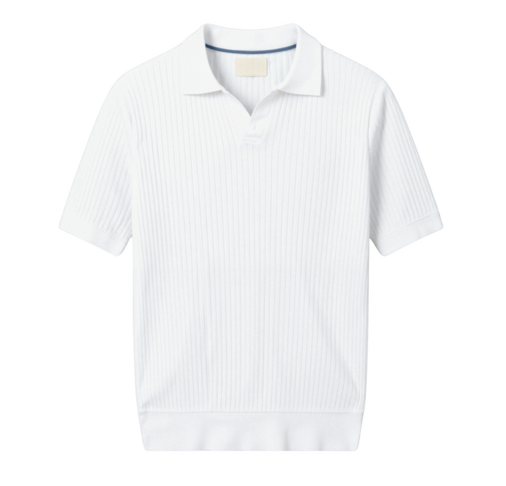 VERTICAL RIBBED SHORT-SLEEVE POLO