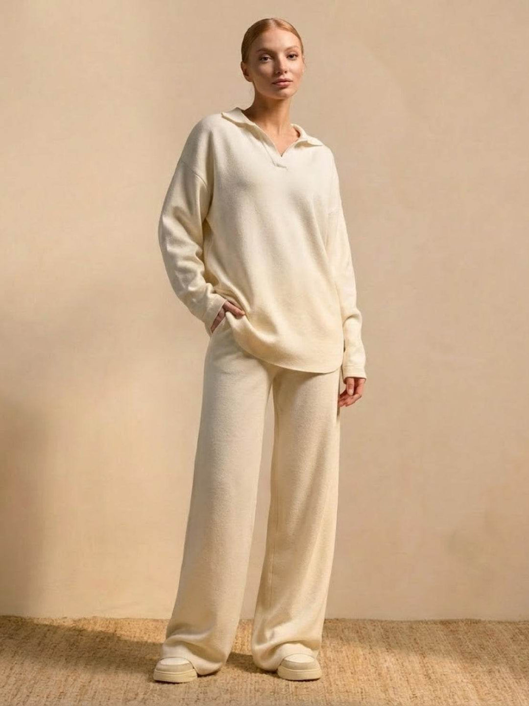 Plush &amp; Preppy Camel Two-Piece Set off-white image 2 
