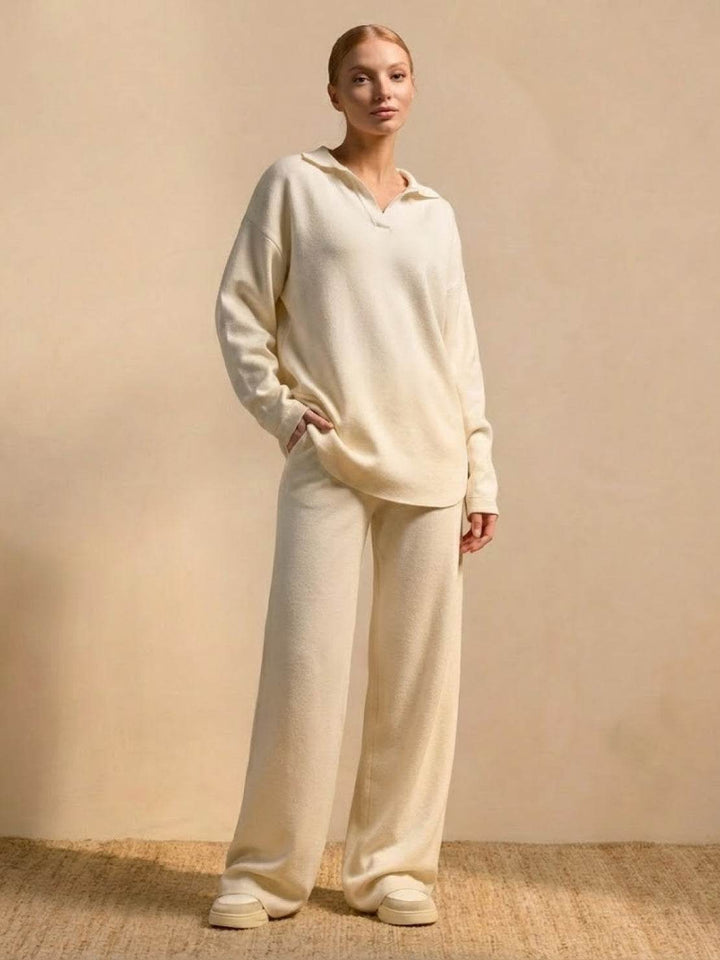 Plush &amp; Preppy Camel Two-Piece Set off-white image 2 