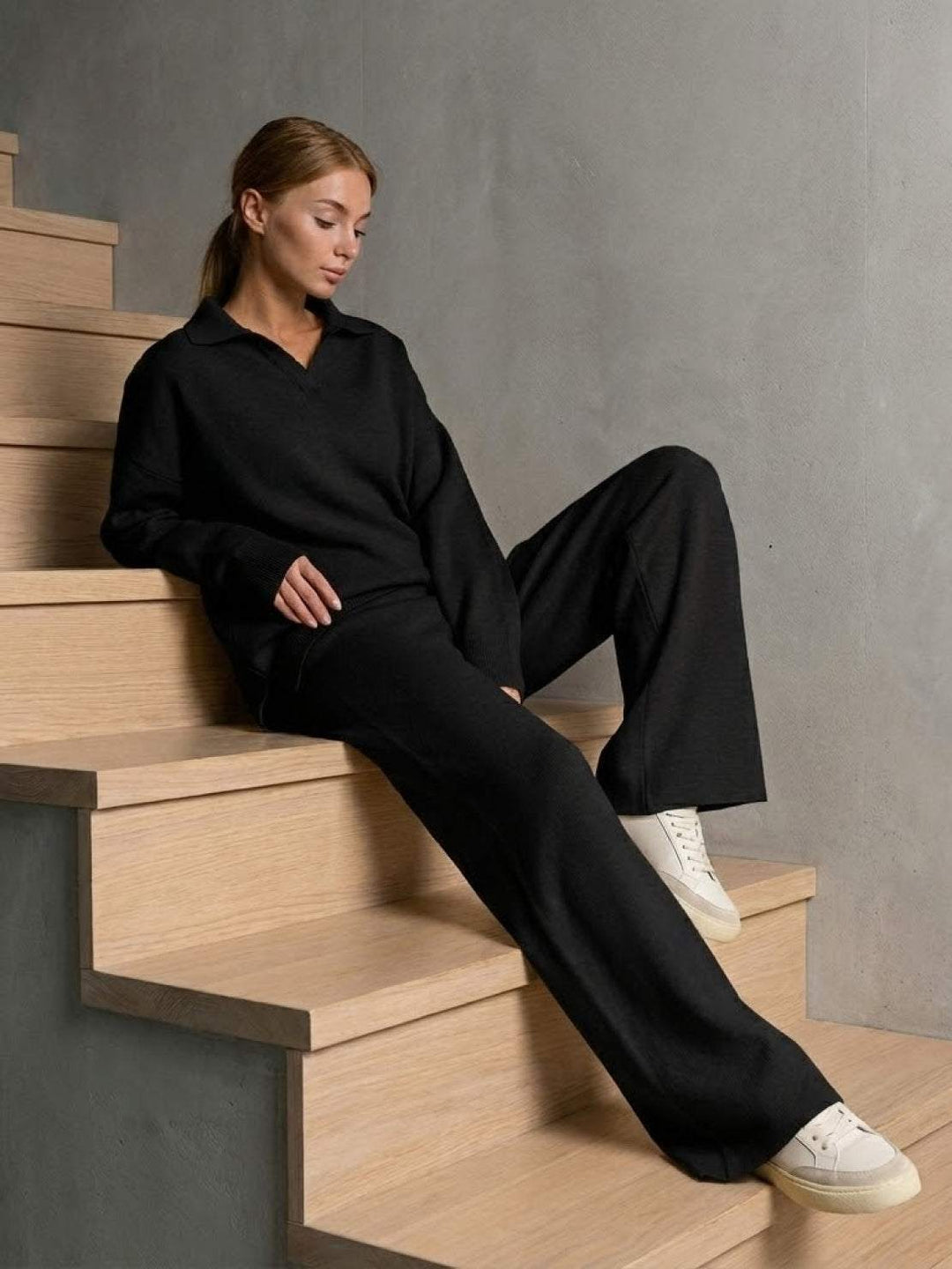 Plush &amp; Preppy Camel Two-Piece Set black image 6 