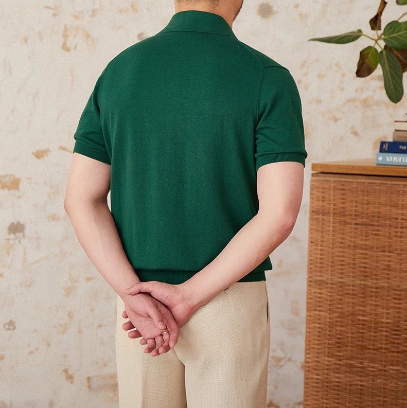 POINTELLE VERTICAL RIBBED POLO