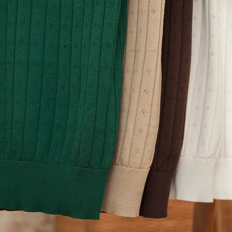 POINTELLE VERTICAL RIBBED POLO
