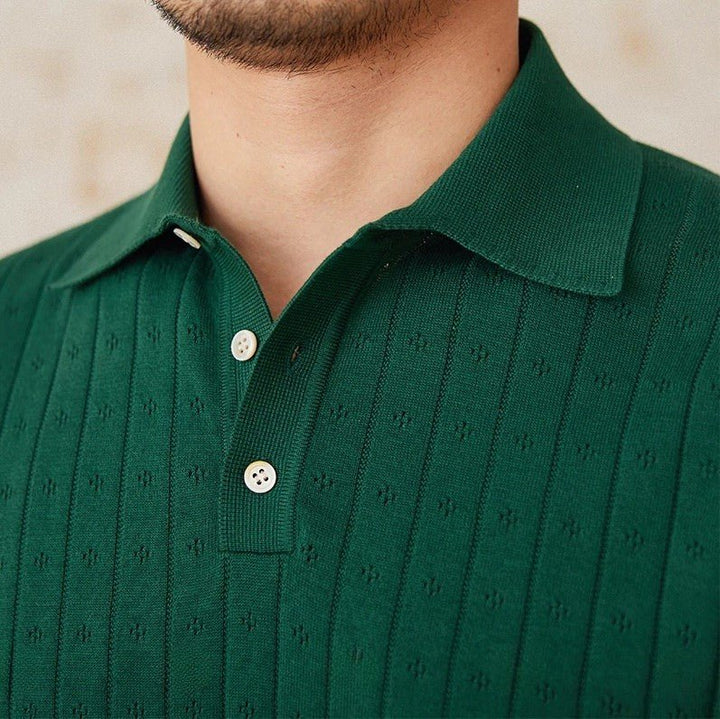POINTELLE VERTICAL RIBBED POLO