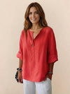 Pure Linen Age-Defying Button Detail Shirt