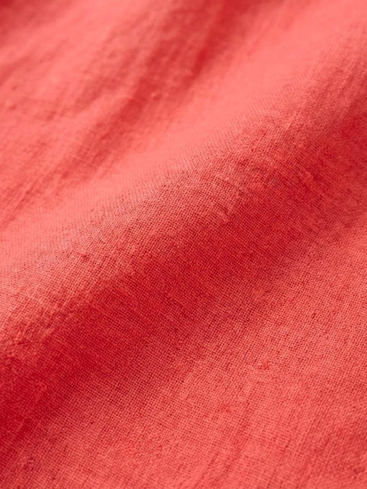 Pure Linen Age-Defying Button Detail Shirt coral red image 5 
