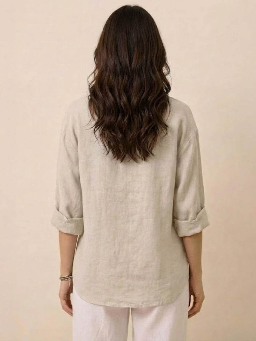 Pure Linen Age-Defying Button Detail Shirt beige image 3 