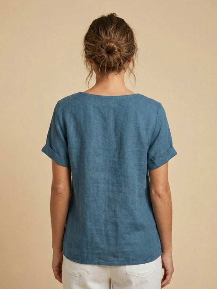 Relaxed Fit Pure Cotton Button-Up T-Shirt deep teal image 4 