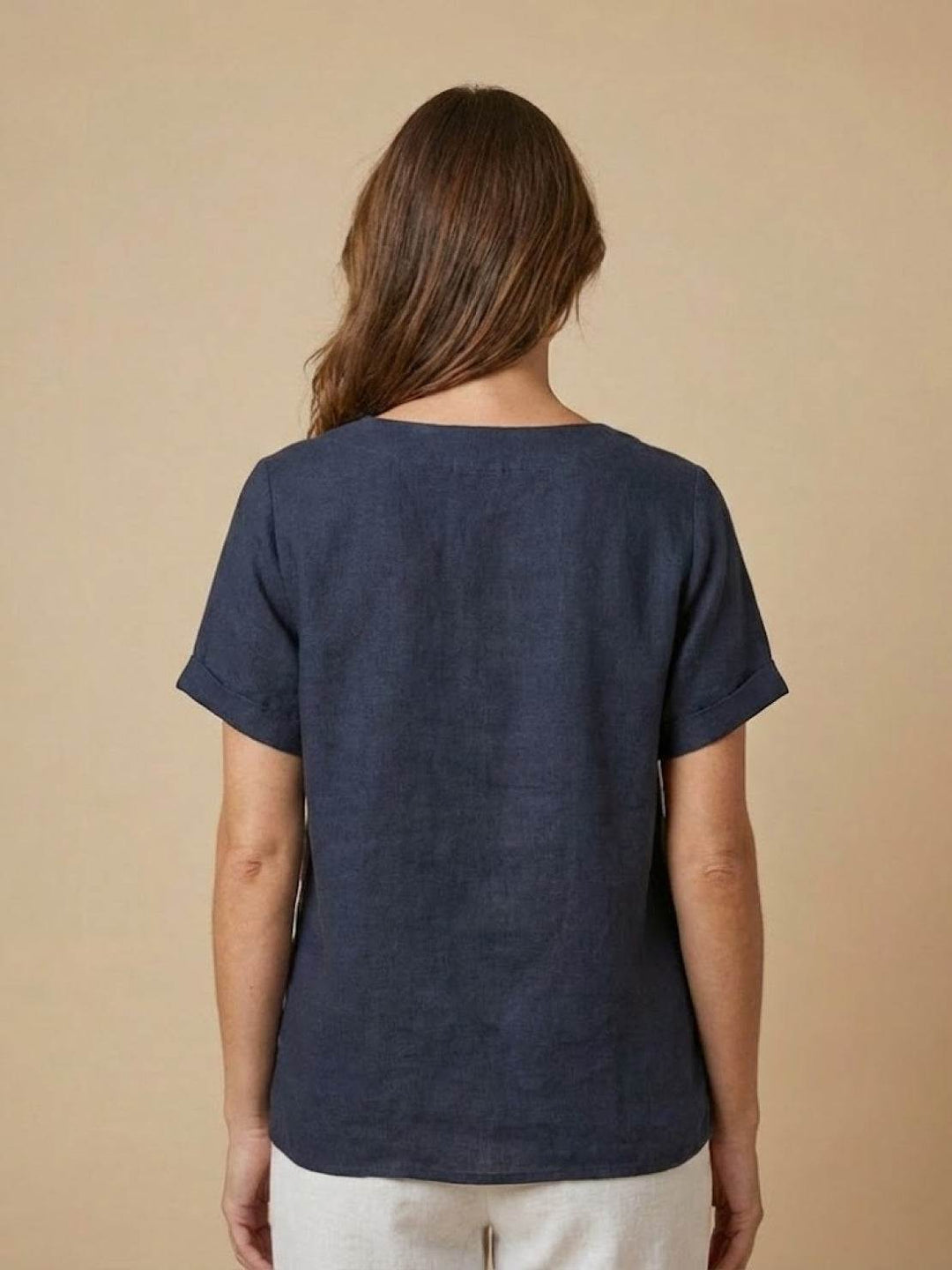 Relaxed Fit Pure Cotton Button-Up T-Shirt navy blue image 3 