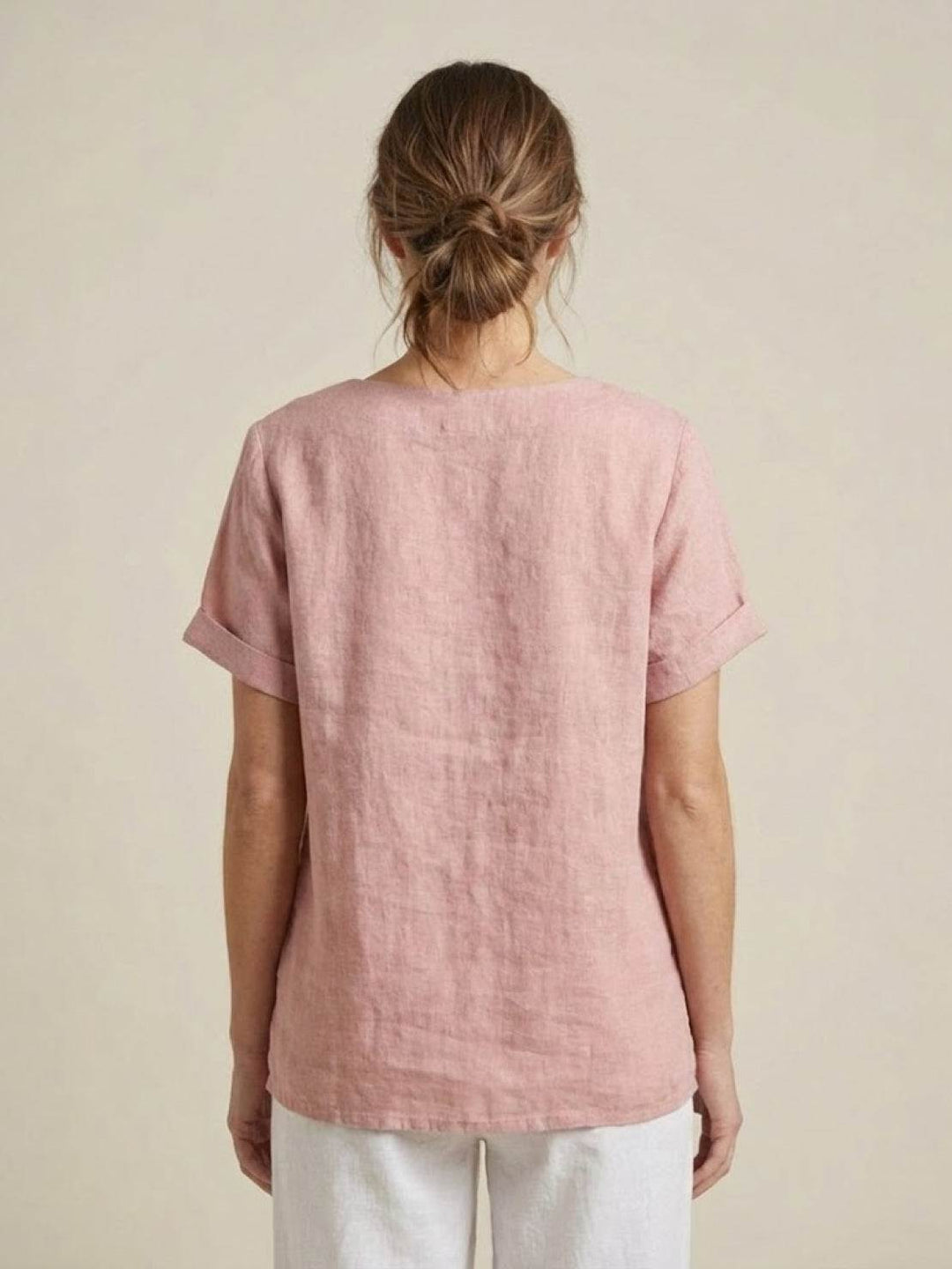 Relaxed Fit Pure Cotton Button-Up T-Shirt lightpink image 4 
