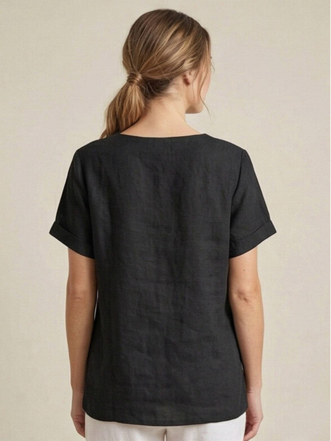 Relaxed Fit Pure Cotton Button-Up T-Shirt black image 4 