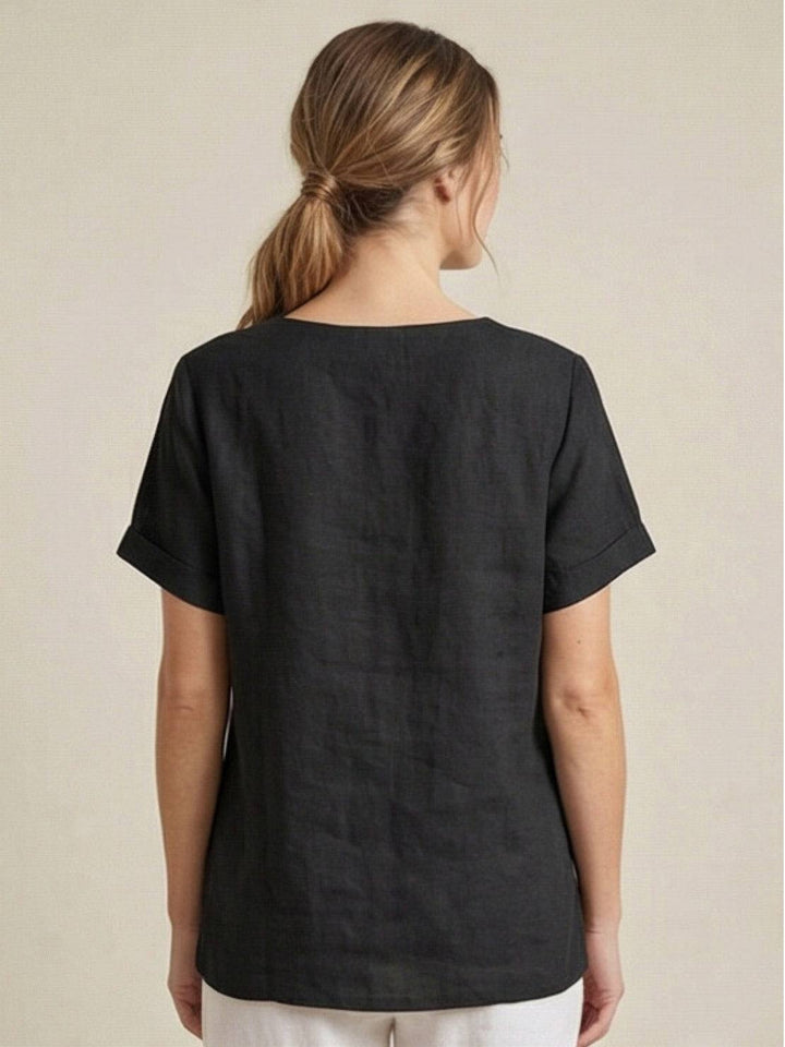 Relaxed Fit Pure Cotton Button-Up T-Shirt black image 4 