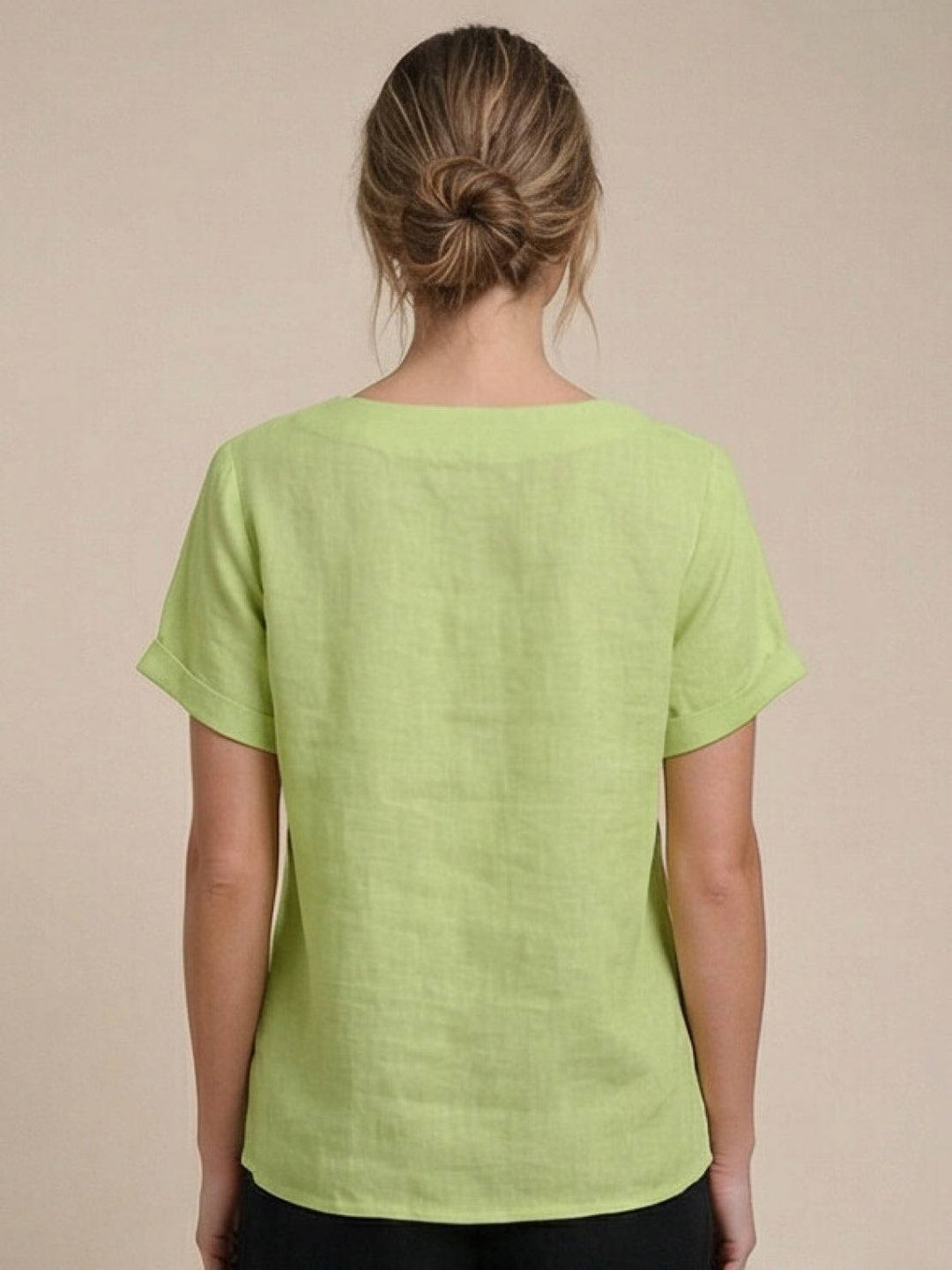 Relaxed Fit Pure Cotton Button-Up T-Shirt lime green image 4 