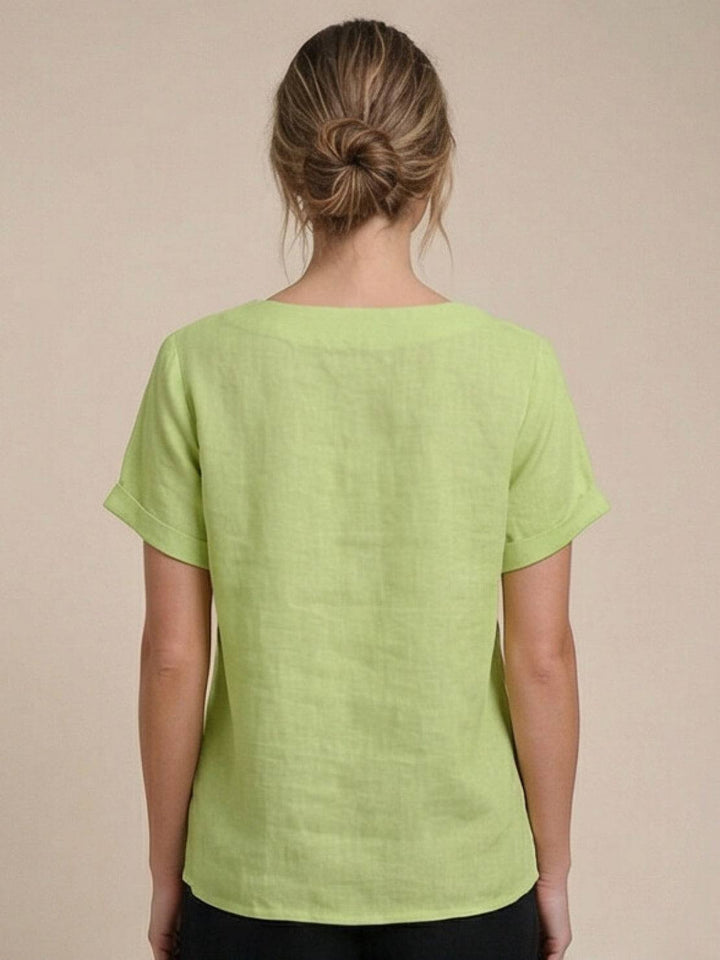 Relaxed Fit Pure Cotton Button-Up T-Shirt lime green image 4 