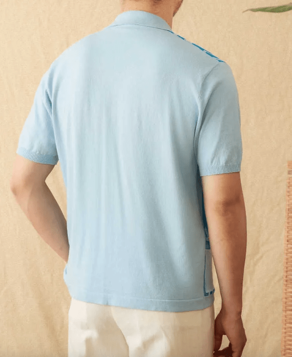 RETRO POCKET BUTTON-THROUGH KNITTED POLO