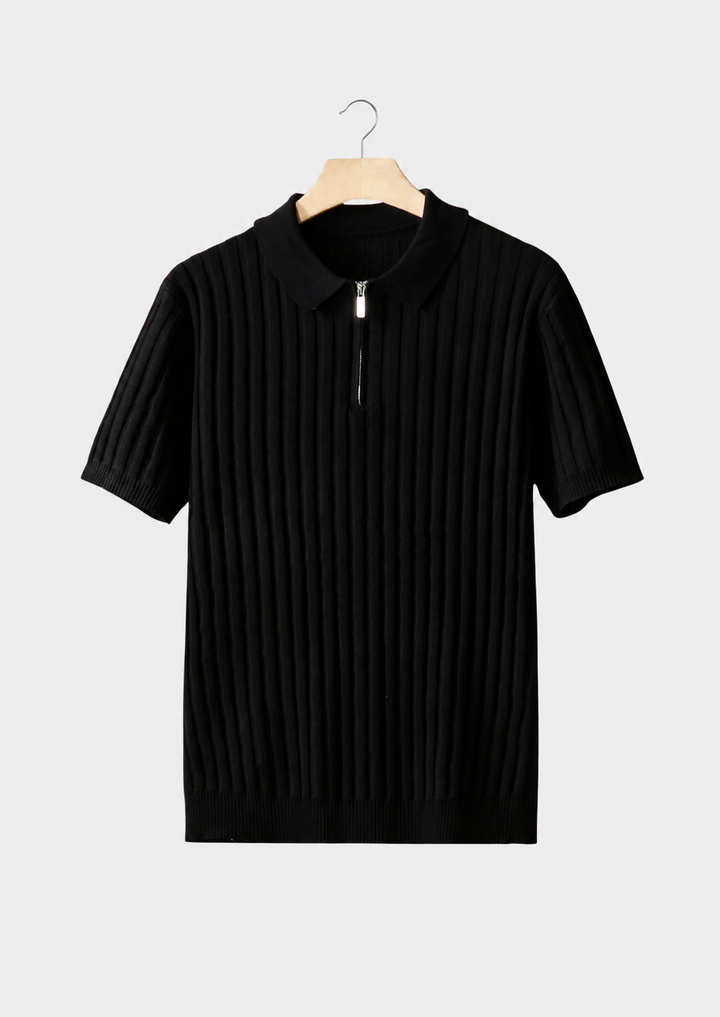 The Ribbed Zip Polo