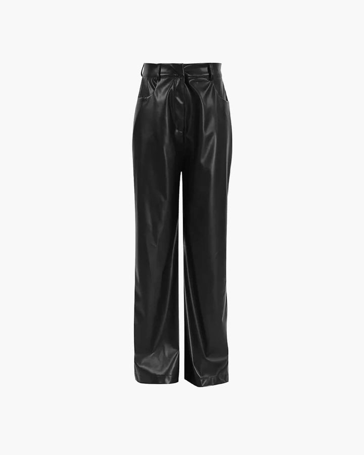 Wide Leg Leather Pants