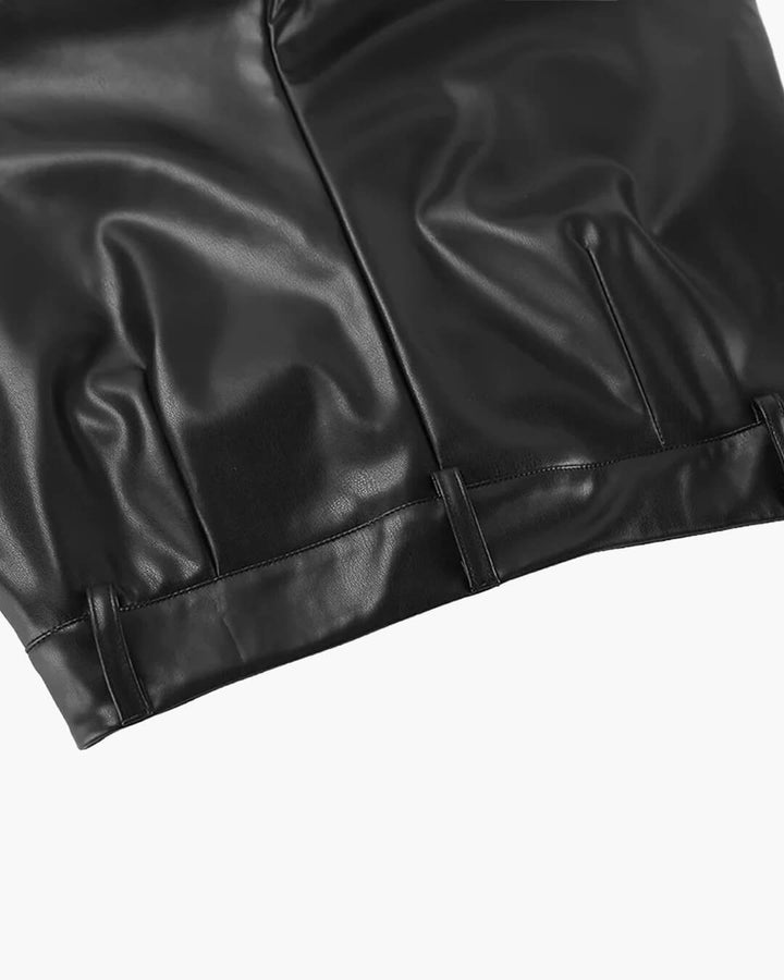 Wide Leg Leather Pants