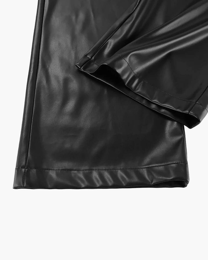 Wide Leg Leather Pants