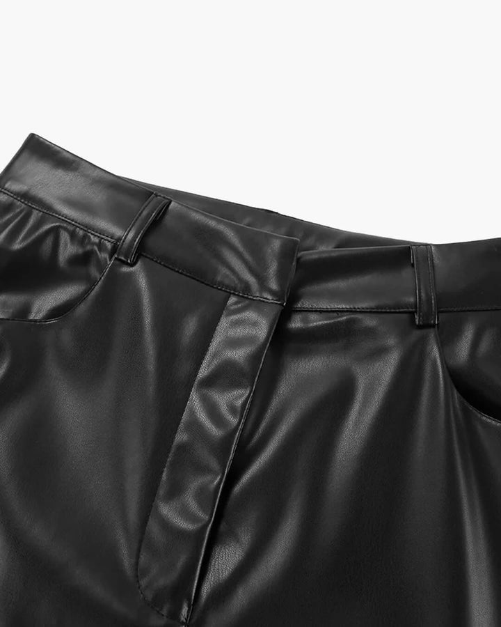 Wide Leg Leather Pants